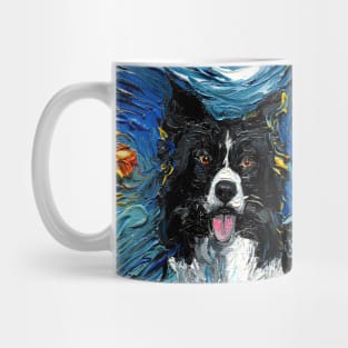 Border Collie Starry Night Mug